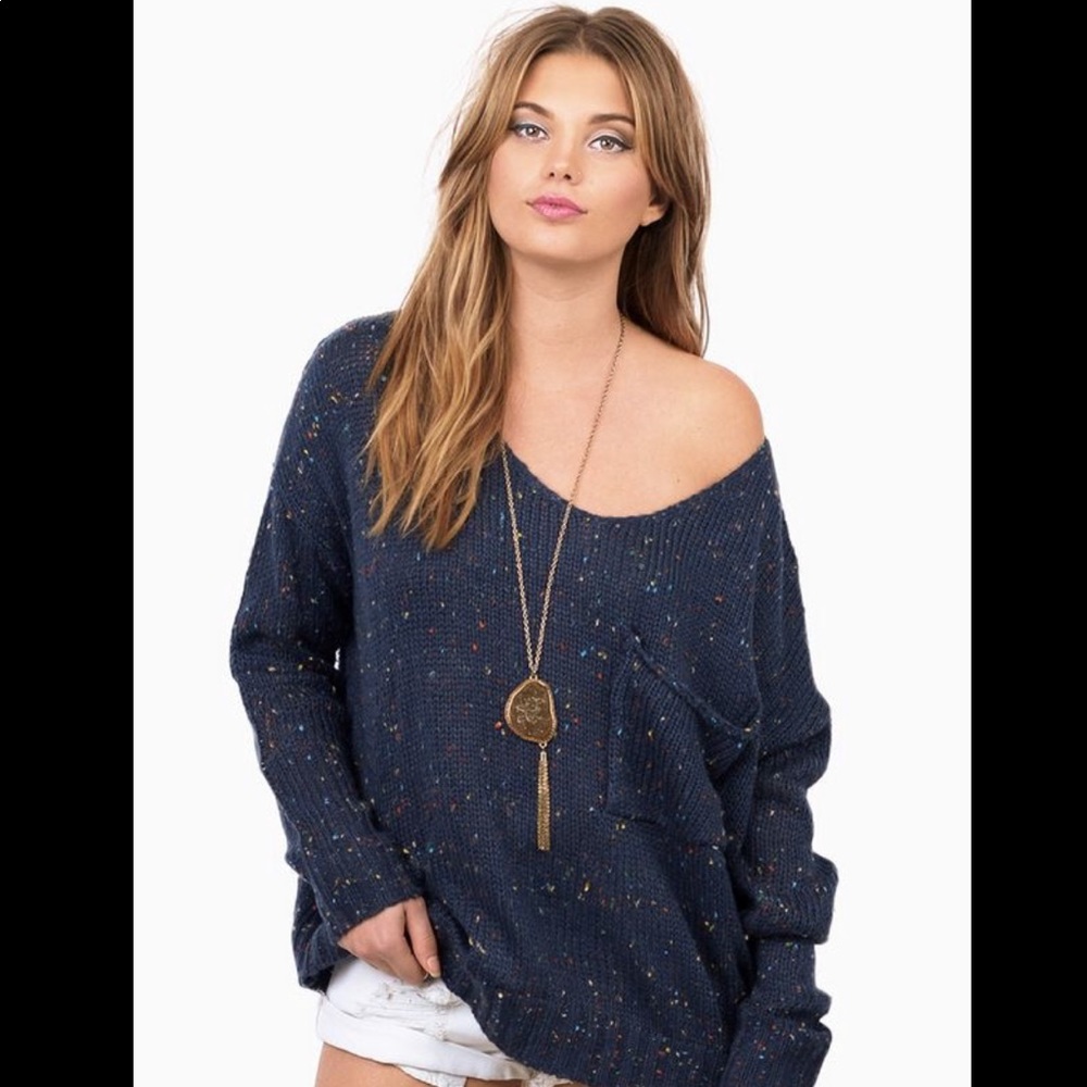 Tobi Navy Confetti Sweater